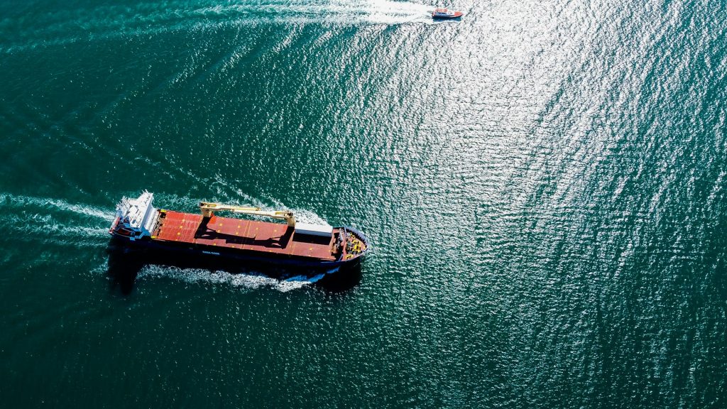 shipping freight in the middle of the ocean