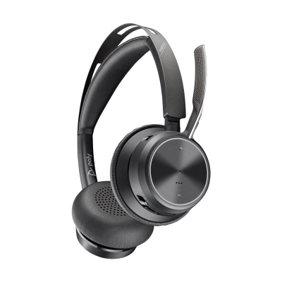 [Headsets] Poly Voyager Focus 2_ USB-C- Black- Headset_Right Facing_M1553721