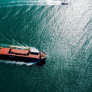 shipping freight in the middle of the ocean